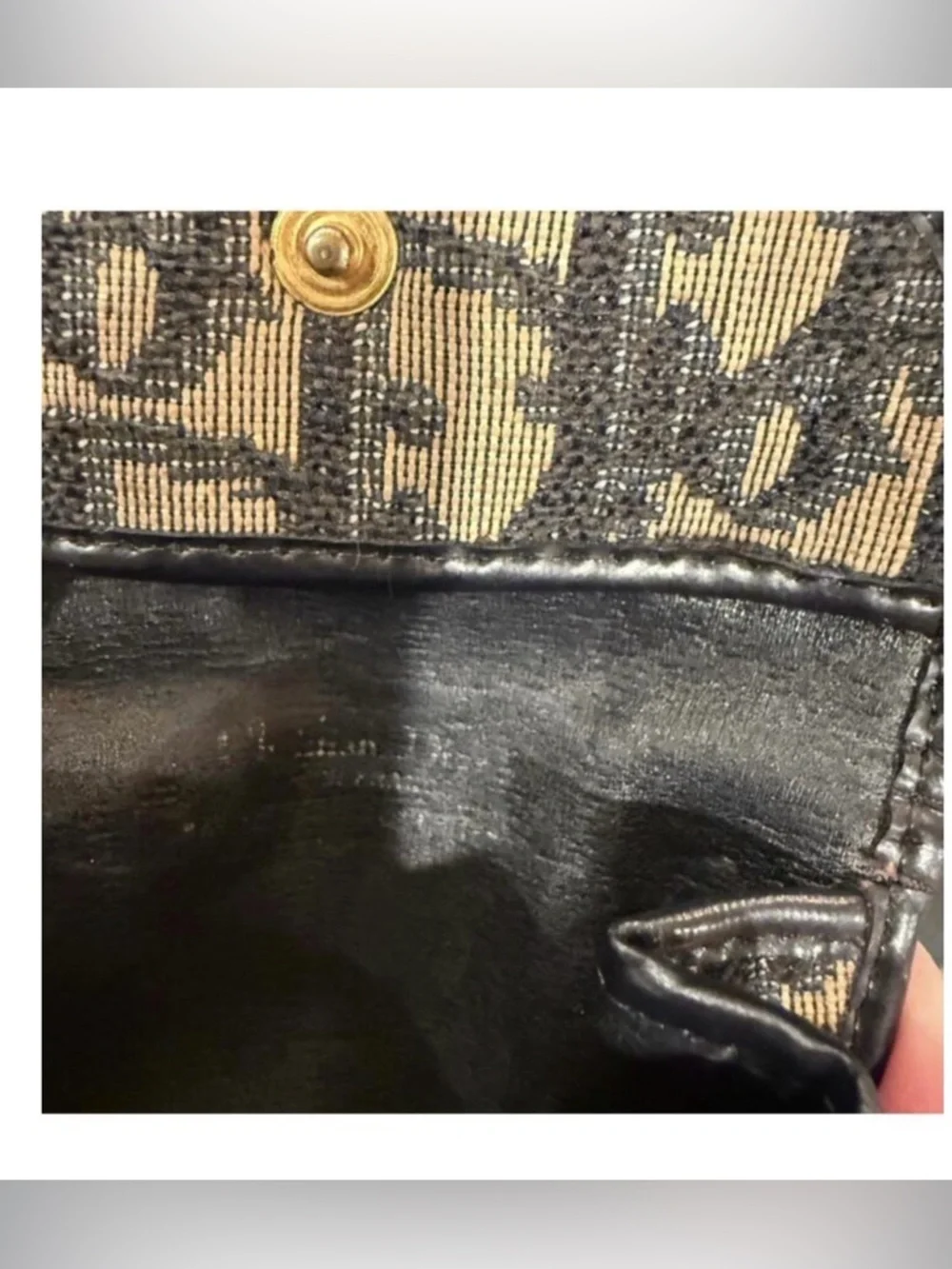 Dior Brown Navy Monogram Canvas Small Pouch/Coin Purse & COA!